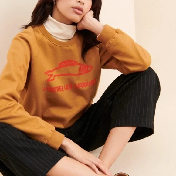 NWOT π Clare V Les Sardines Sweatshirt - Picture 2 of 8